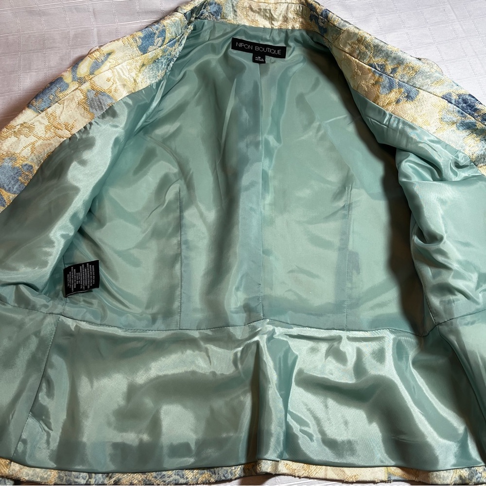 Nipon Boutique Floral Brocade Suit Jacket Coquette Size 10 Coastal Grandma - Picture 7 of 11
